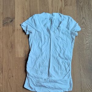 Ambiance White Maternity Tee with Pink Logo